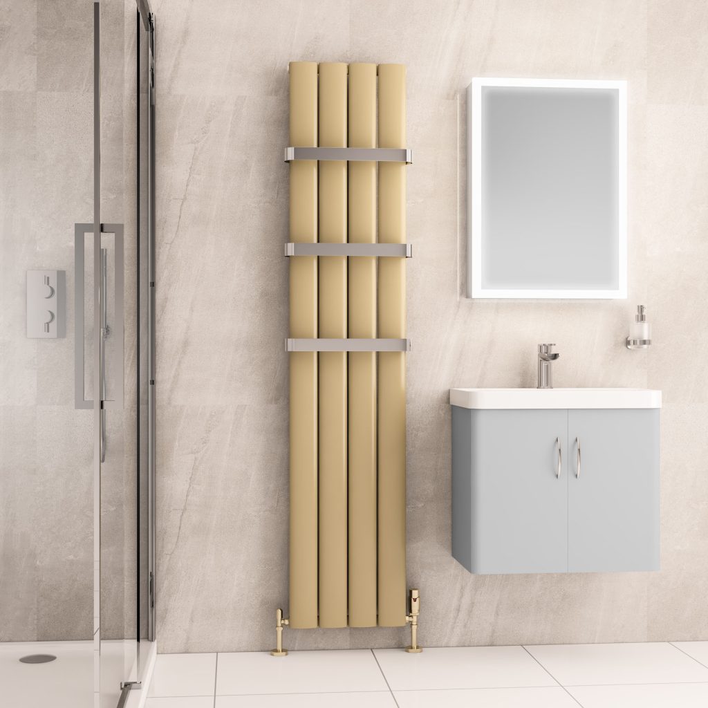 Malmesbury Brass Effect Aluminium Radiator - Eastbrook