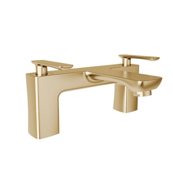 Helston Brushed Brass Bath Filler Tap - Eastbrook