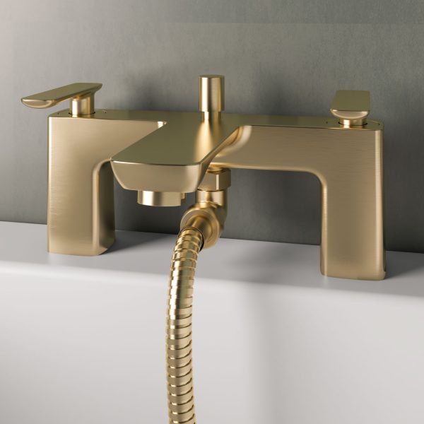 Helston Brushed Brass Bath Shower Mixer Tap inc kit - Eastbrook