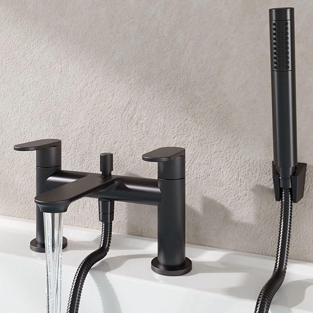 Elsted Matt Black Bath Shower Mixer Tap  - Eastbrook