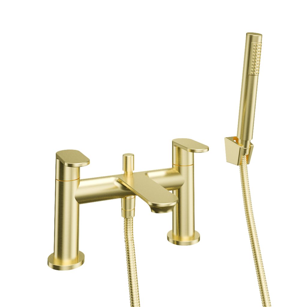 Elsted Brushed Brass Bath Shower Mixer Tap  - Eastbrook