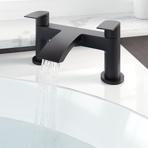 Alveston Matt Black Bath Filler Tap - Eastbrook