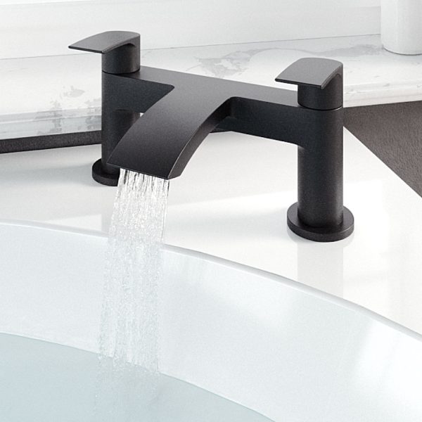 Alveston Matt Black Bath Filler Tap - Eastbrook