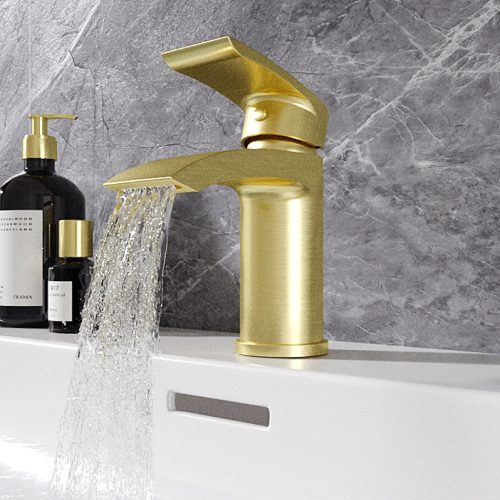 Alveston Brushed Brass Basin Tap with Waste - Eastbrook