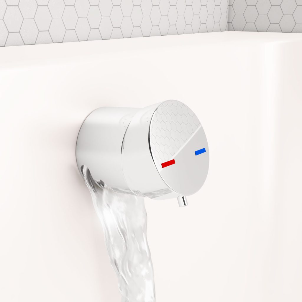 Chrome Bath Mixer Overflow Filler with Push Button waste - Eastbrook