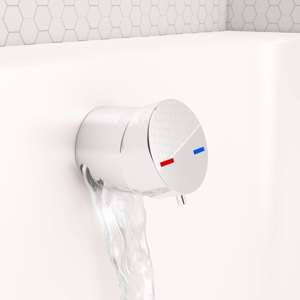 Chrome Bath Mixer Overflow Filler with Push Button waste - Eastbrook