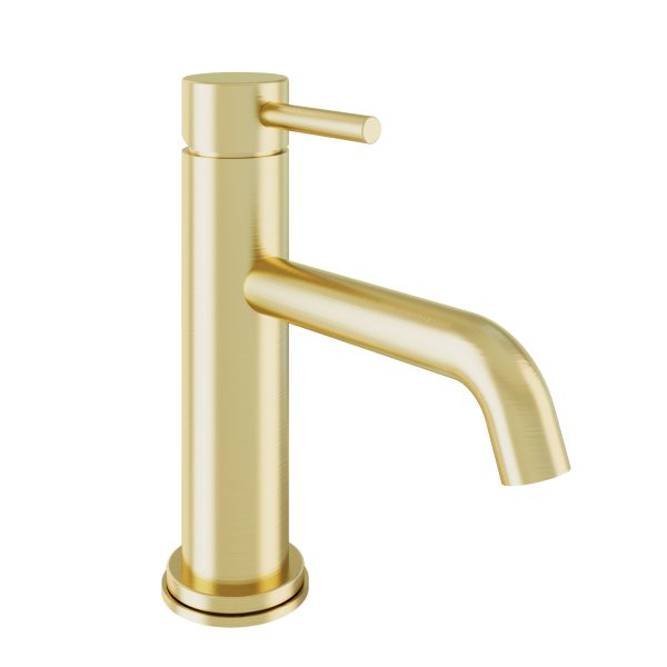 Meriden Brushed Brass Mini Basin Mono incl waste - Eastbrook