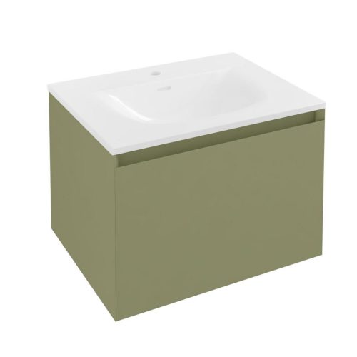 Badbury 60cm Wall Hung Unit 1 Drawer Savannah Green