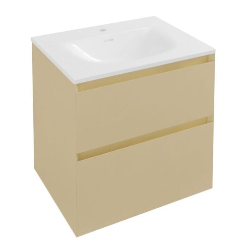 Badbury 60cm Wall Hung Unit 2 Drawer Linen Sahara