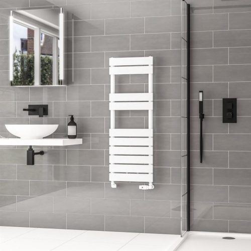 Addington II Gloss White Type 10 Heated Towel Rail - Eastbrook