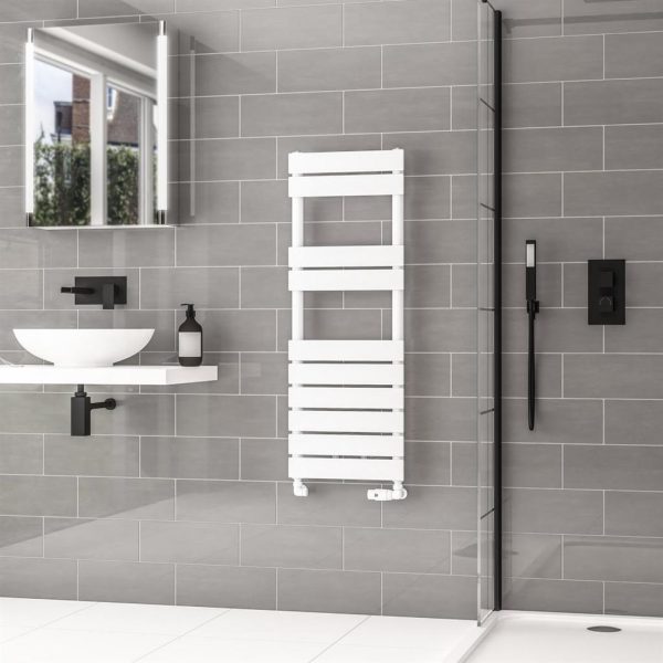Addington II Gloss White Type 10 Heated Towel Rail - Eastbrook