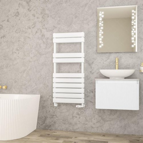 Addington II Gloss White Type 20 Heated Towel Rail - Eastbrook