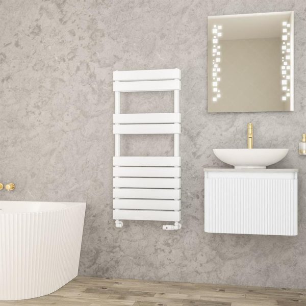 Addington II Gloss White Type 20 Heated Towel Rail - Eastbrook