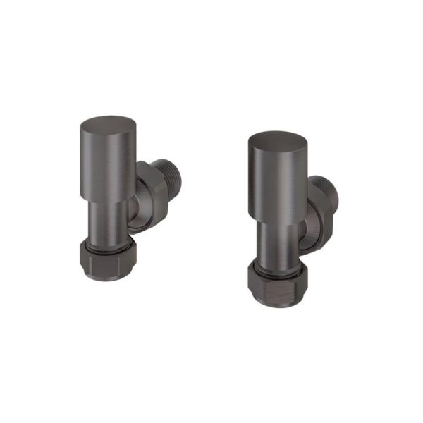 Pair Of Angled Gunmetal Radiator Valves - Eastbrook