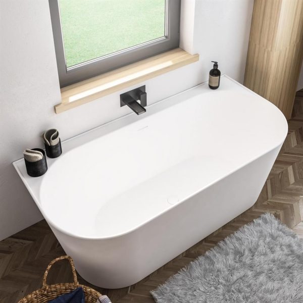 Brockland 1600 Matt White Freestanding Bath Including Waste - Eastbrook
