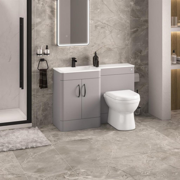 Chaddesley 1200 Left Hand Matt Grey Combination Vanity Unit - Eastbrook
