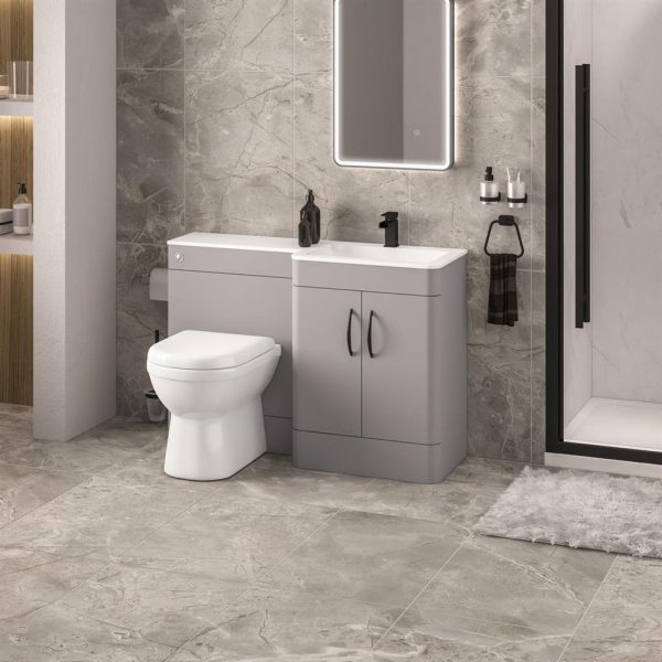Chaddesley 1200 Right Hand Matt Grey Combination Vanity Unit - Eastbrook