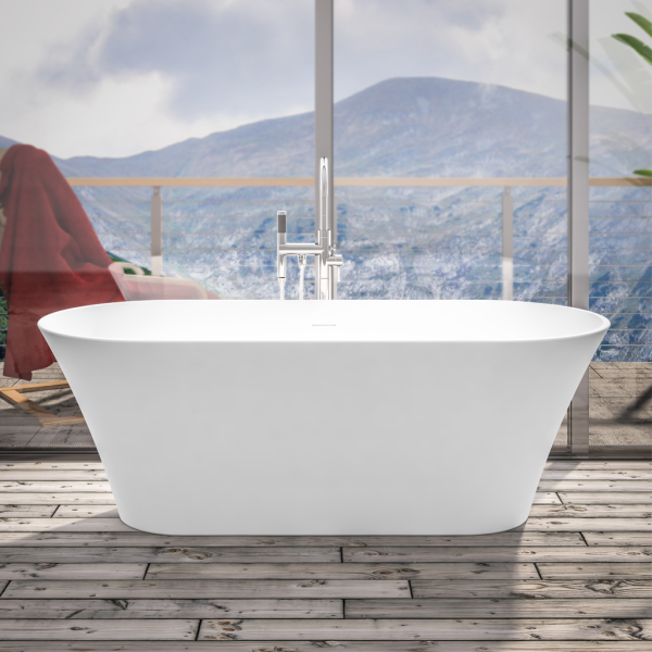 Charlton Matt White 1650 Freestanding Bath Inc Waste - Eastbrook