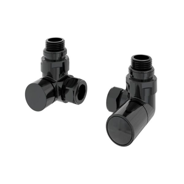 Pair Of Corner Black Gold Radiator Valves - Eastbrook