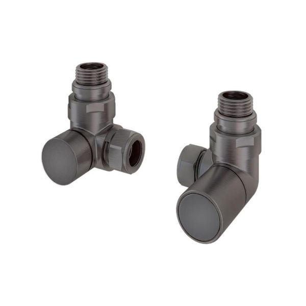 Pair Of Corner Gunmetal Radiator Valves - Eastbrook