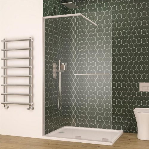 Corniche 2000 Chrome 8mm Soft Close Walk In Wet Room Slider Shower Screen - Eastbrook