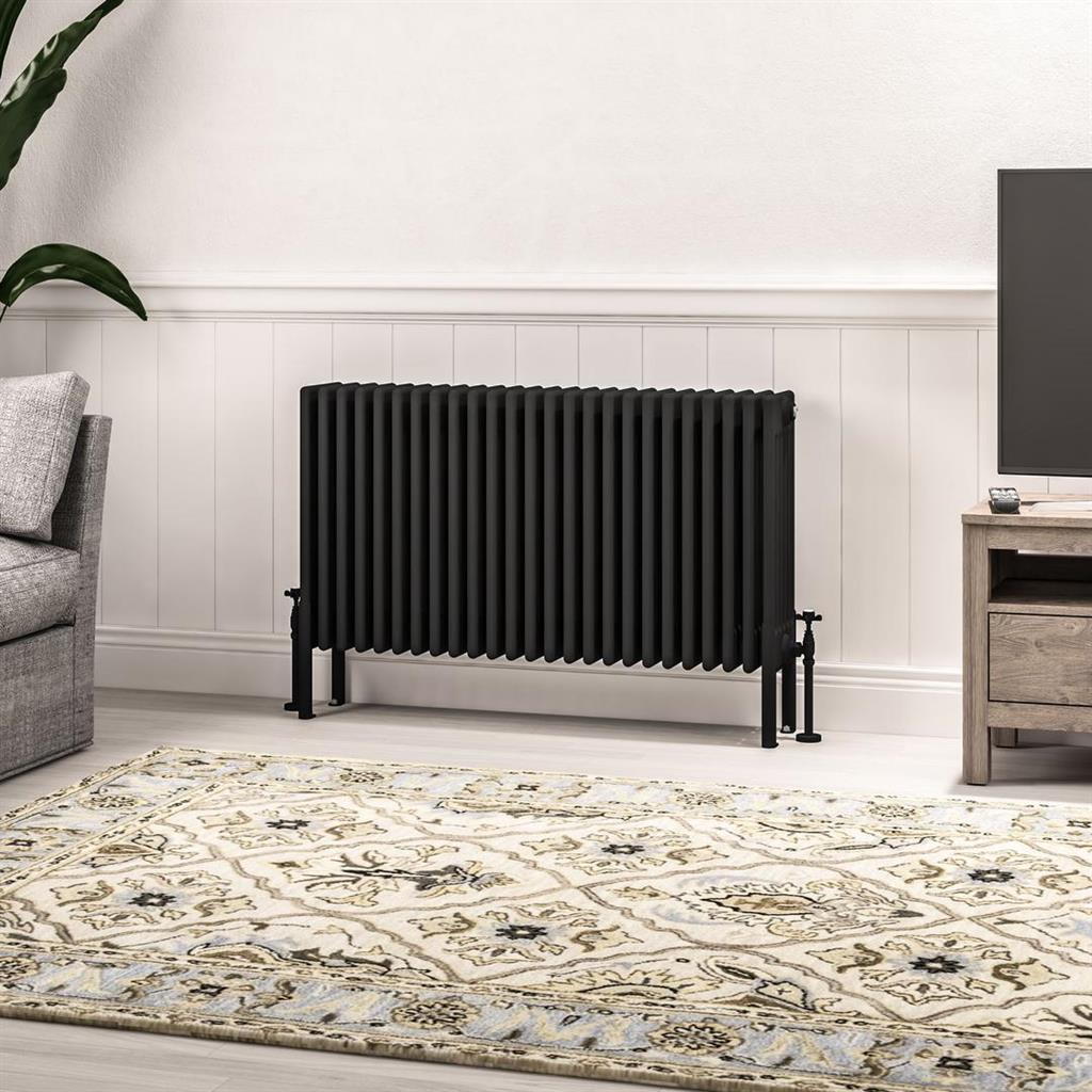 Imperia Matt Black 6 Column Radiators - Eastbrook