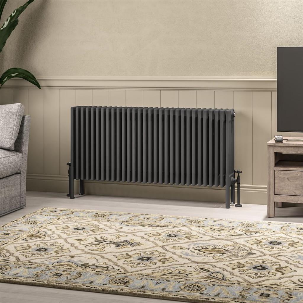 Imperia Matt Anthracite 6 Column Radiators - Eastbrook