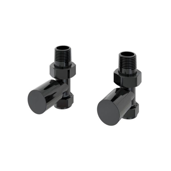 Pair Of Straight Black Gold Radiator Valves - Eastbrook
