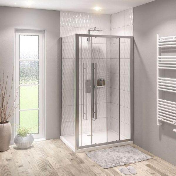 Vantage 2000 Chrome 8mm Soft Close Sliding Shower Door - Eastbrook