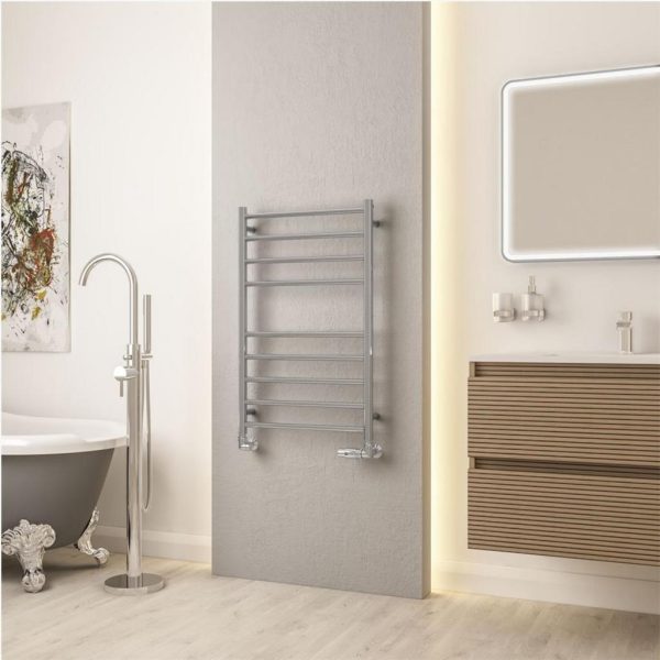 Violla II Mirror Polished Stainless Steel Heated Towel Rails - Eastbrook