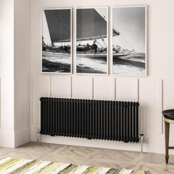 Imperia Matt Black 2 Column Radiators - Eastbrook