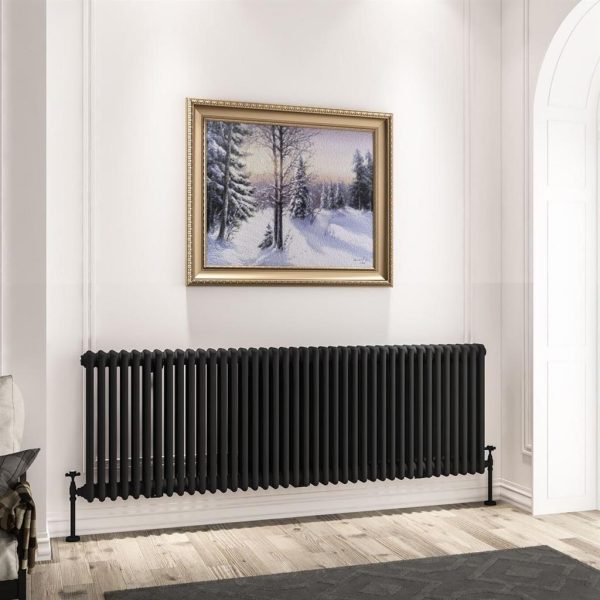 Imperia Matt Black 3 Column Radiators - Eastbrook