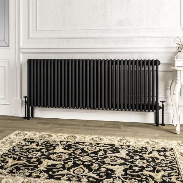 Imperia Matt Black 4 Column Radiators - Eastbrook