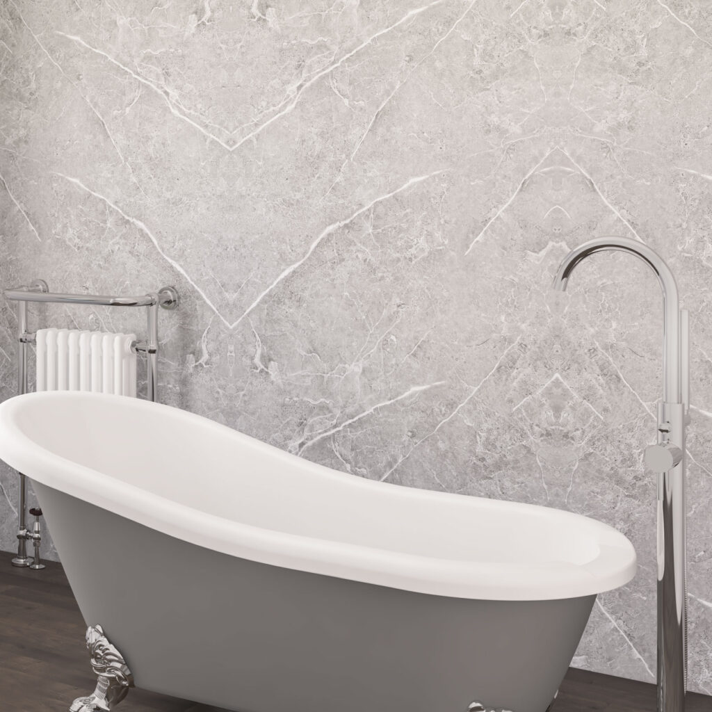 Grey Pietra 1000 x 2400mm PVC Satinpanel - Eastbrook