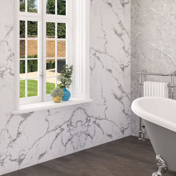Blanco Marble 1000 x 2400mm PVC Satinpanel - Eastbrook