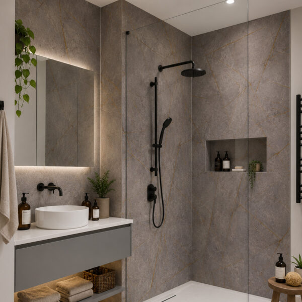 Hydropanel Gold Caspian 1200 x 2420 Shower Wall Panelling - Eastbrook
