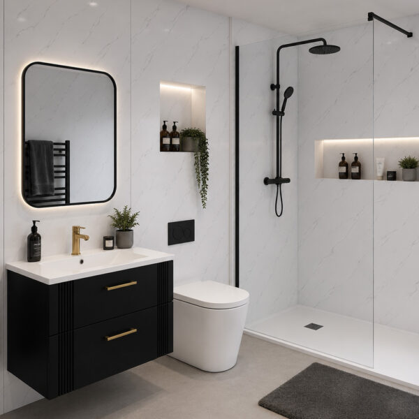 Carrara 1200 x 2400mm PVC Shower Wall Panel - Eastbrook