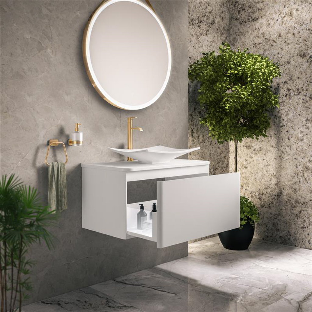 Grovely 800 Wall Mounted Countertop Vanity Unit - Eastbrook