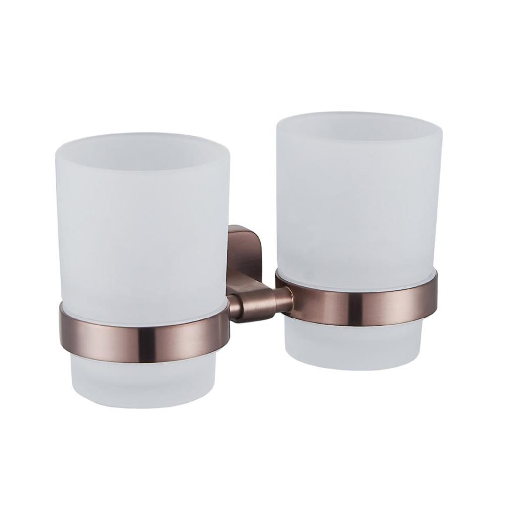Asti Brushed Bronze Double Tumbler Holder - Eastbrook