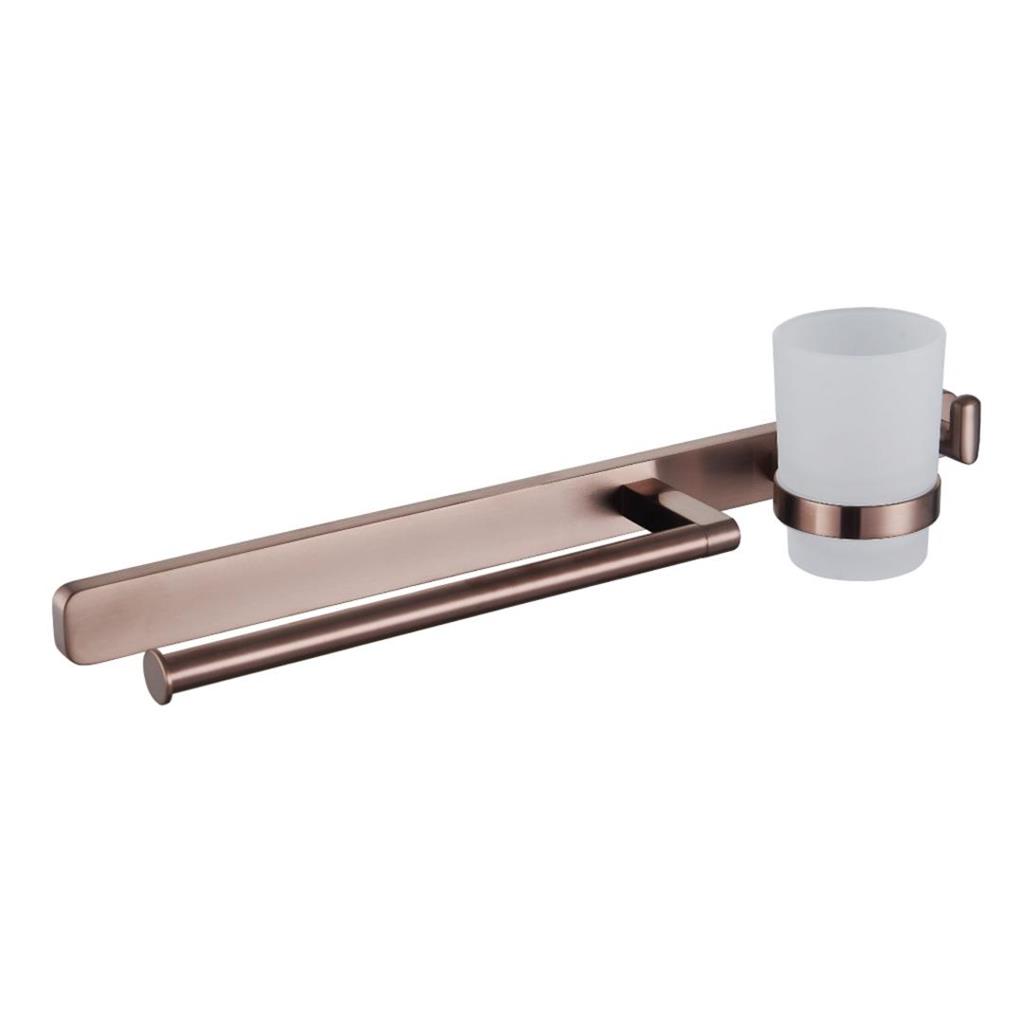 Asti Brushed Bronze Towel Ring Hook And Tumbler Holder - Eastbrook