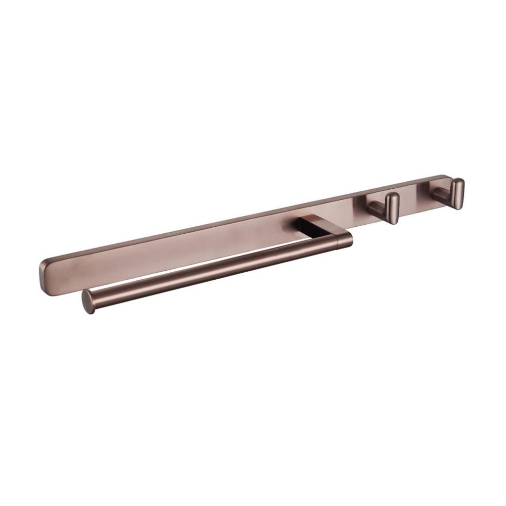 Asti Brushed Bronze Towel Ring and Double Hook - Eastbrook