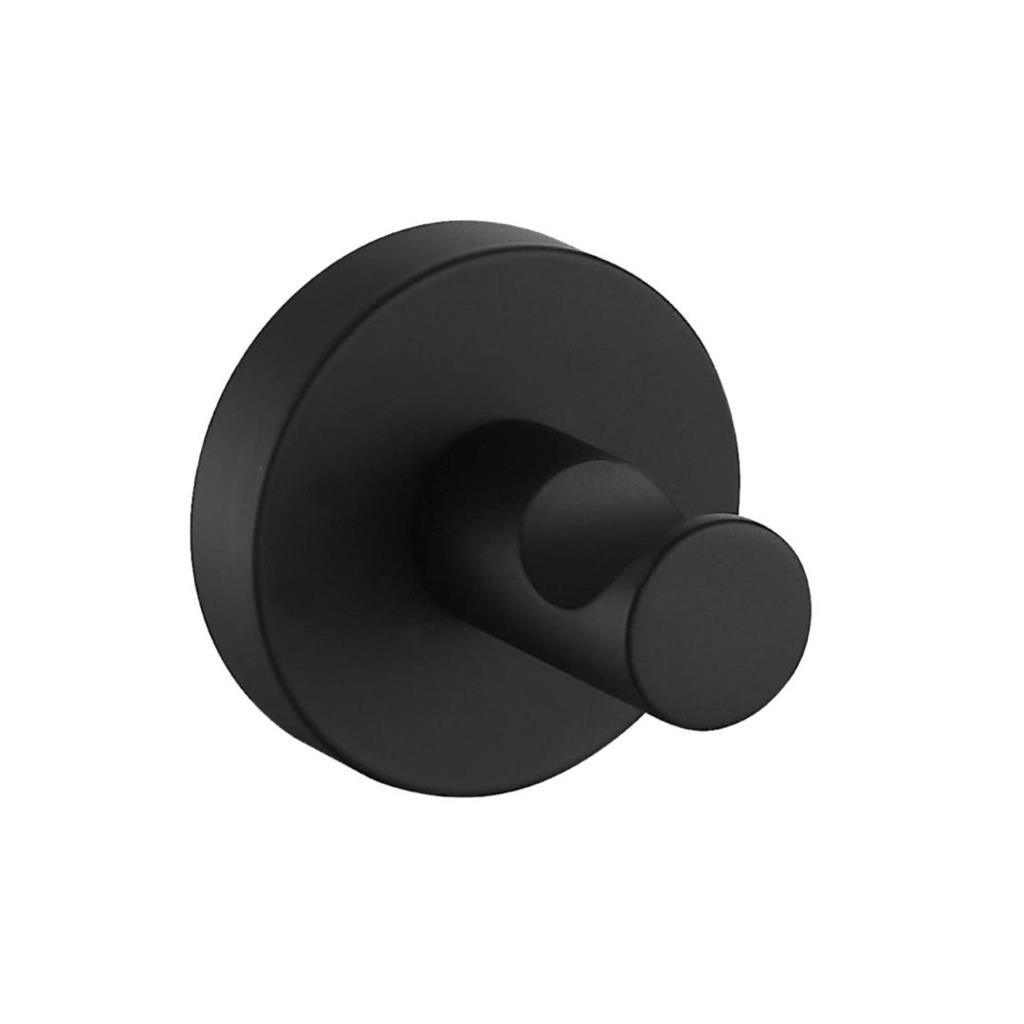 Genoa Matt Black Robe Hook - Eastbrook
