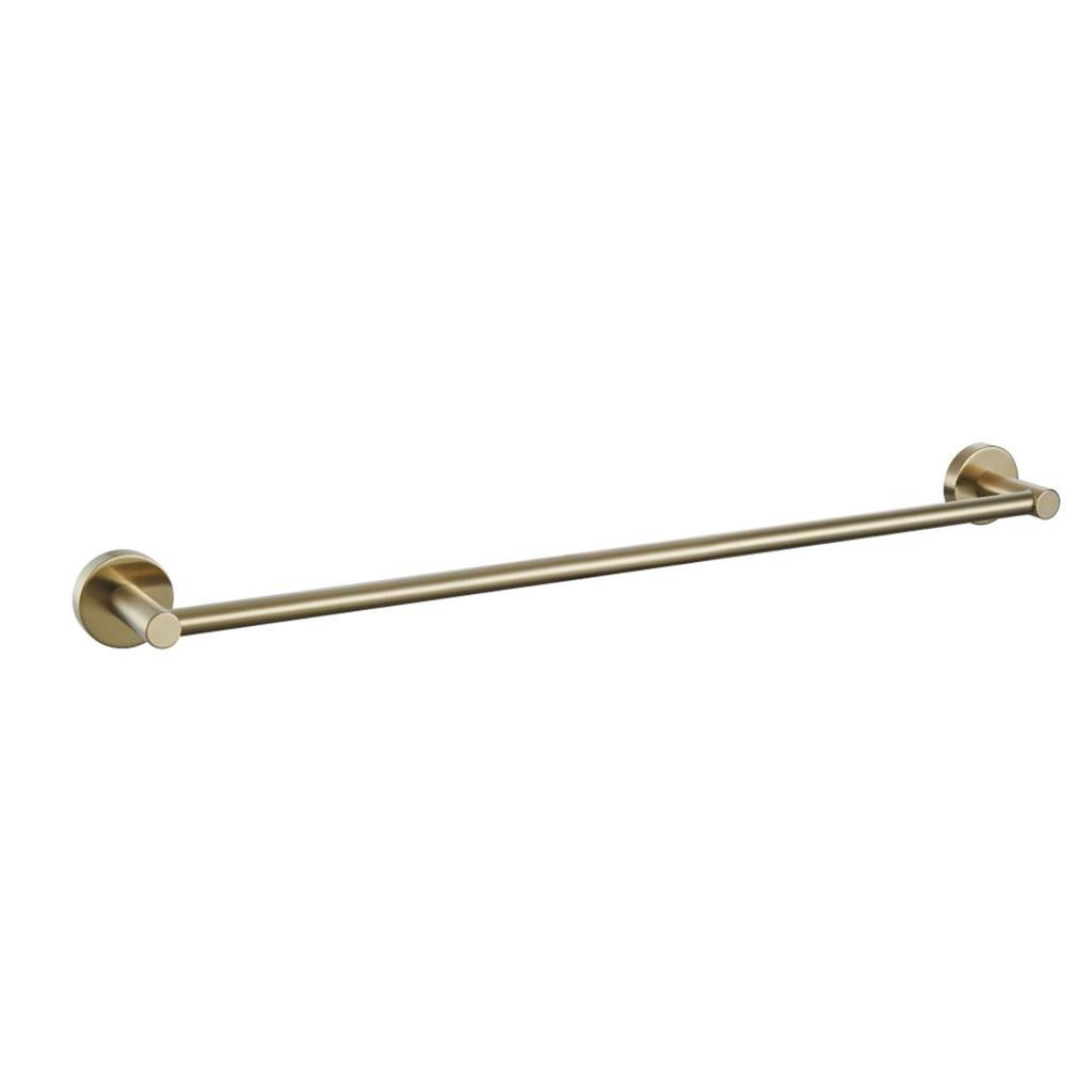 Genoa Brushed Brass Single Towel Rail - Eastbrook