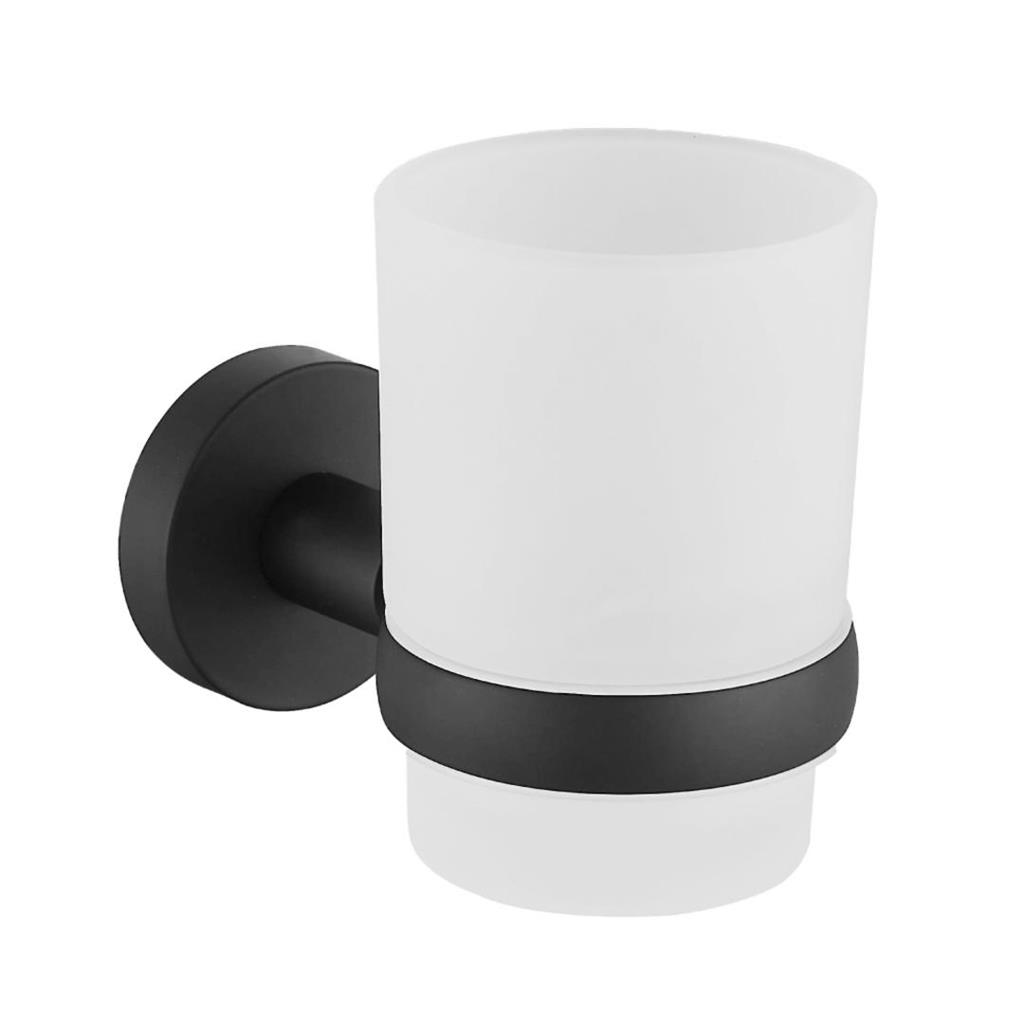 Genoa Matt Black Tumbler Holder - Eastbrook