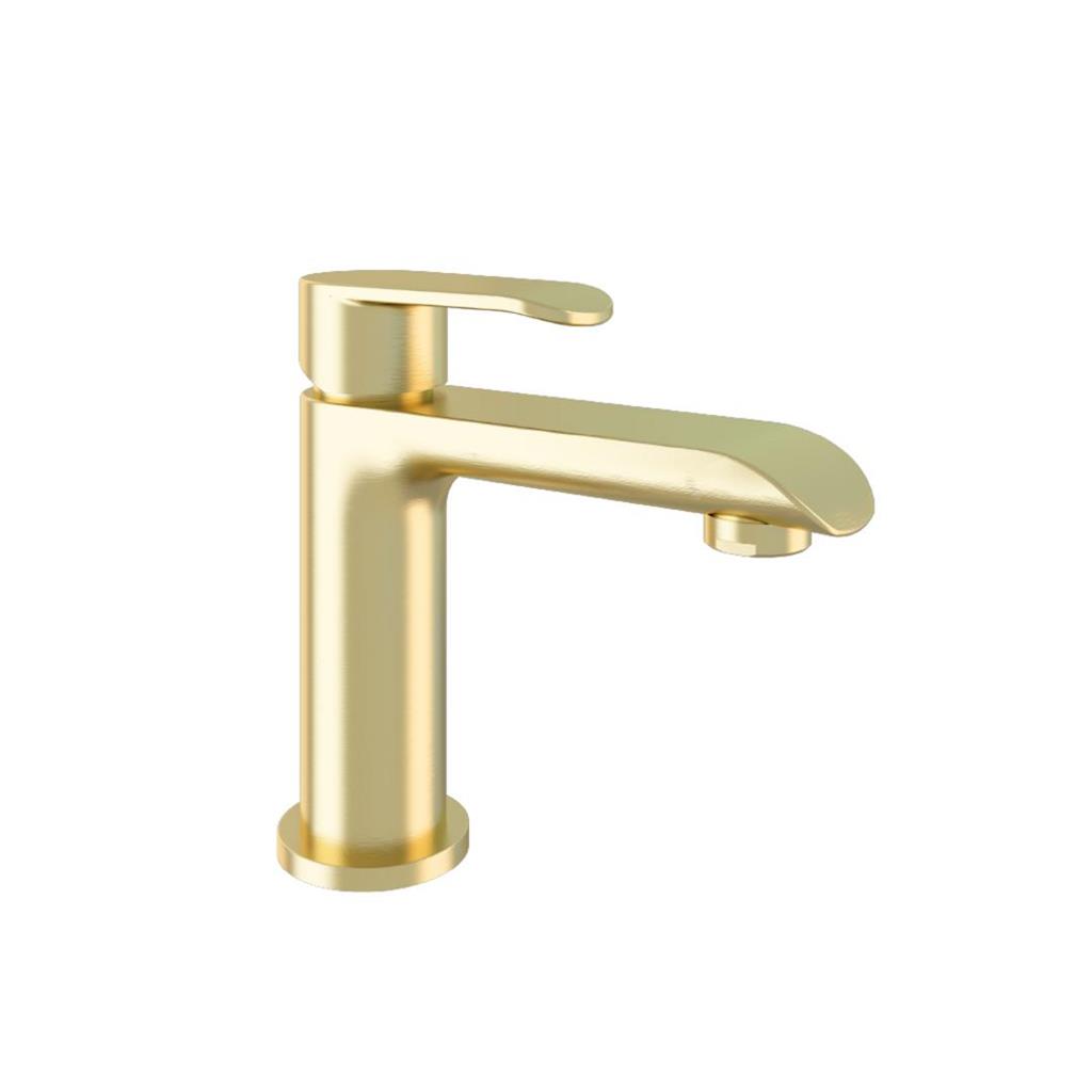 Lyneham Brushed Brass Cloakroom Basin Mono Tap With Waste - Eastbrook