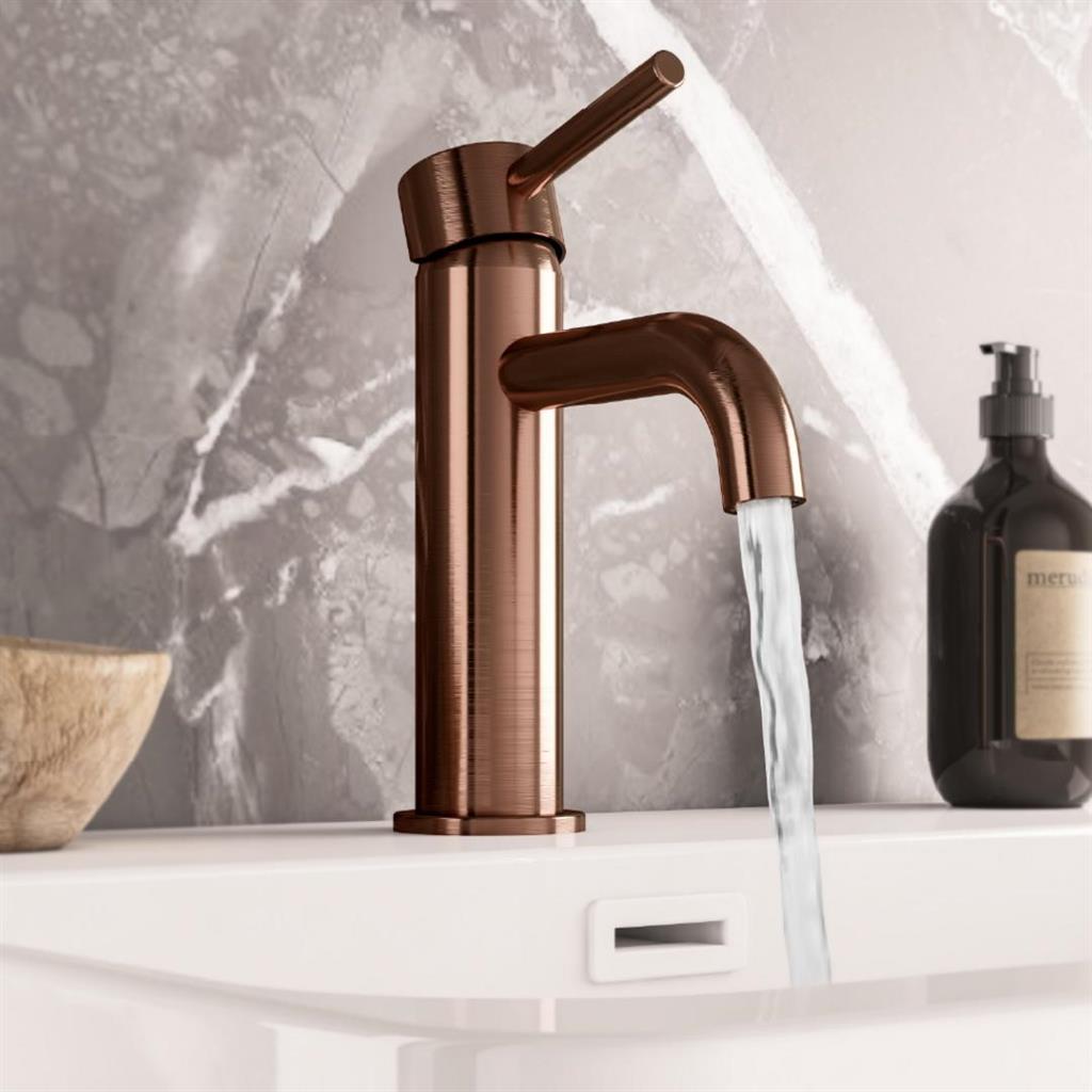 Meriden Brushed Bronze Basin Mono Tap With Waste - Eastbrook