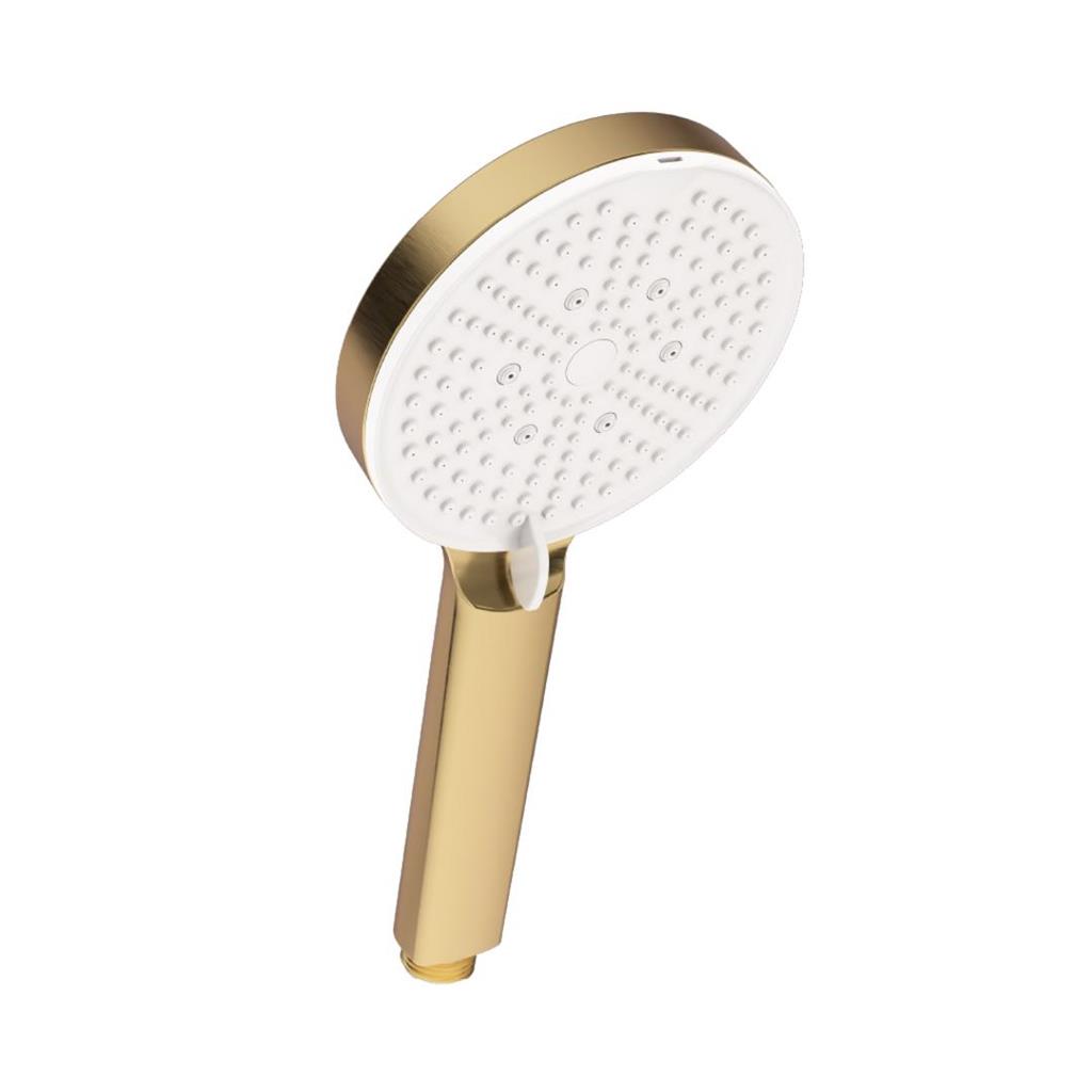 Round Brushed Brass 4 Function Shower Handset - Eastbrook