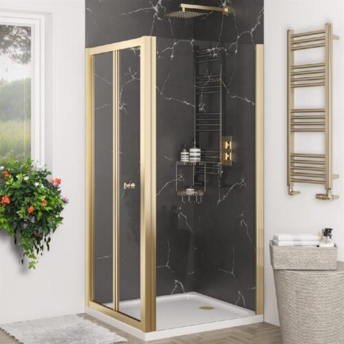 Volente Brushed Brass Shower Side Panels - Eastbrook